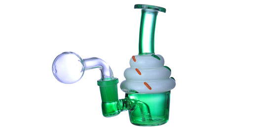GLASS ON GLASS CUPCAKE WATERPIPE