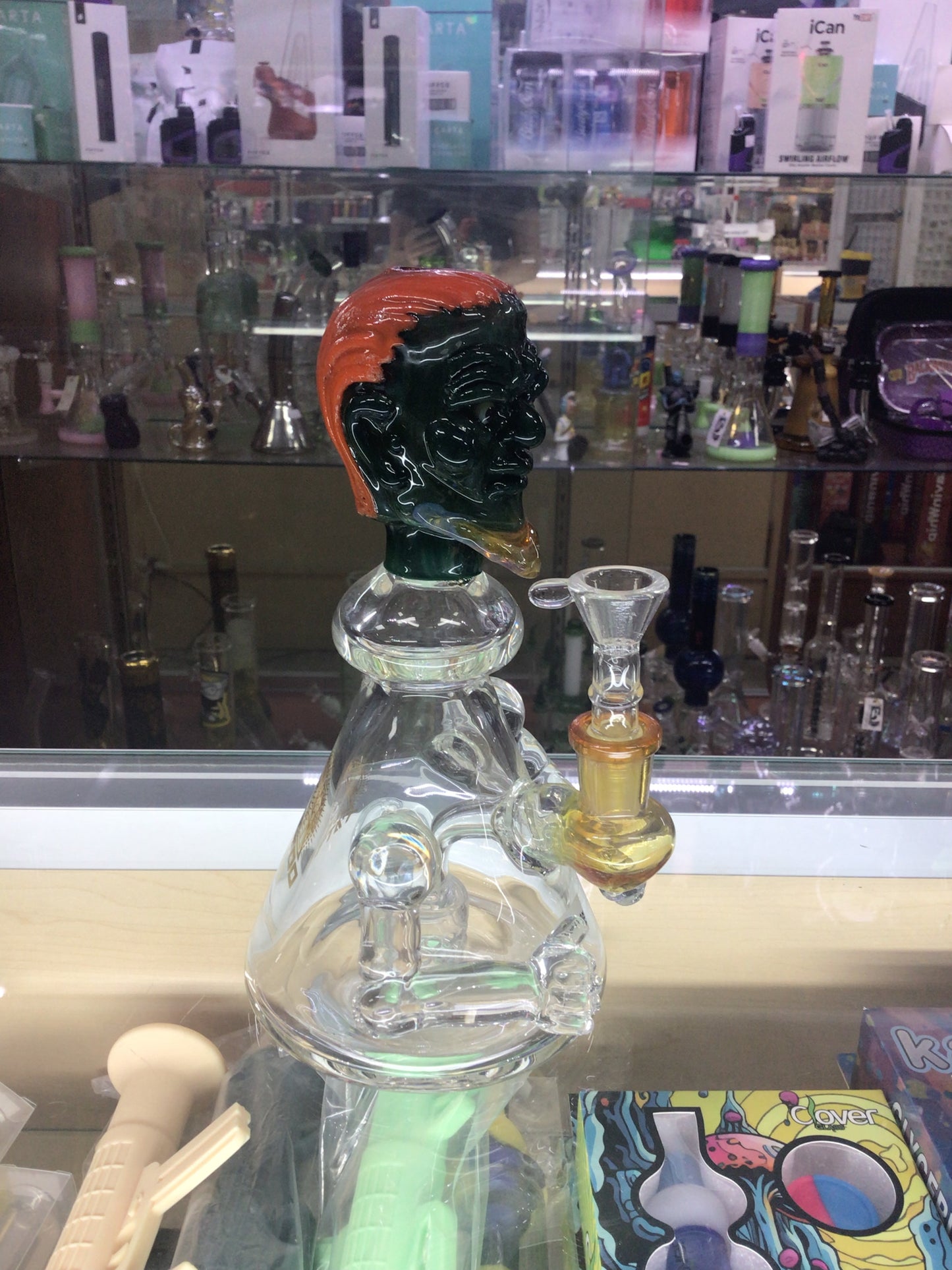 TATTOO glass green and orange water pipe