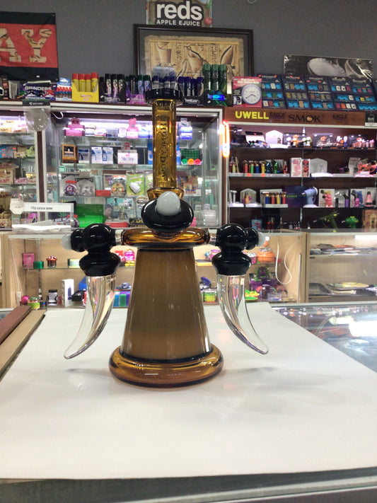 HONEYDEW GLASS water pipe- black & yellow