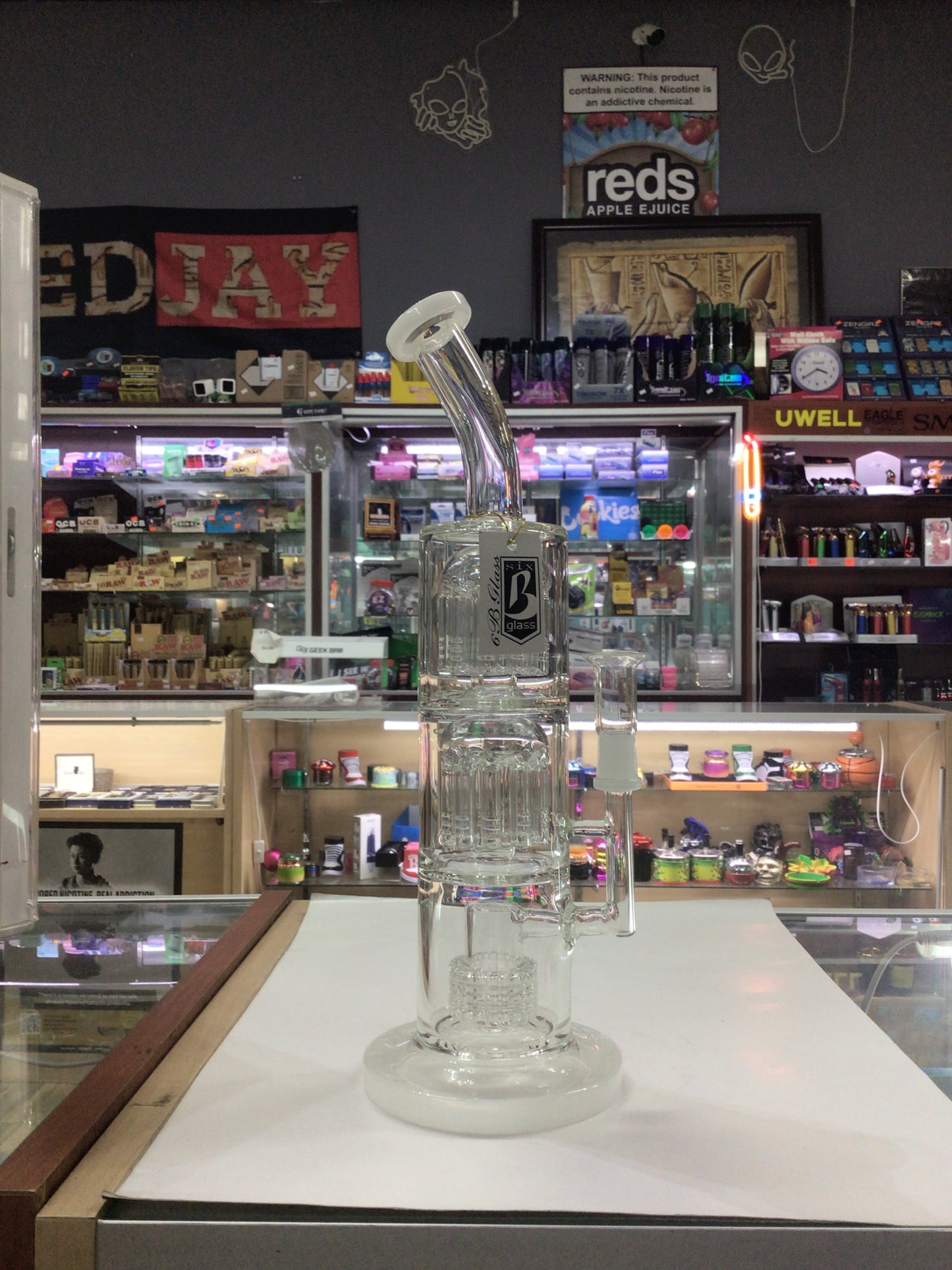 6 B GLASS water pipe- clear