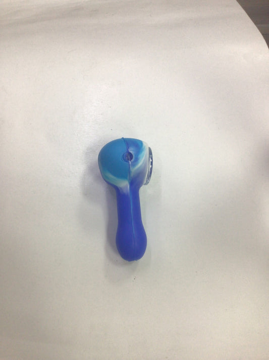 Silicone hand pipe- blue