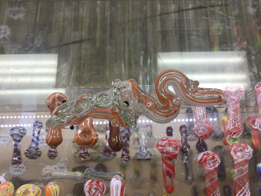 Hand pipe- orange dragon