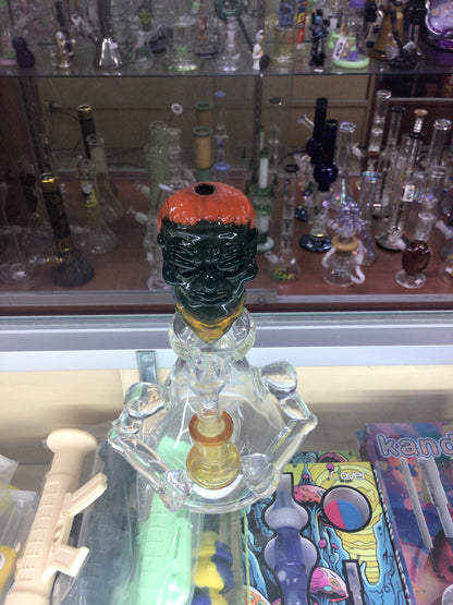TATTOO glass green and orange water pipe