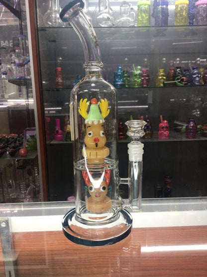 6 B Glass reindeer water pipe