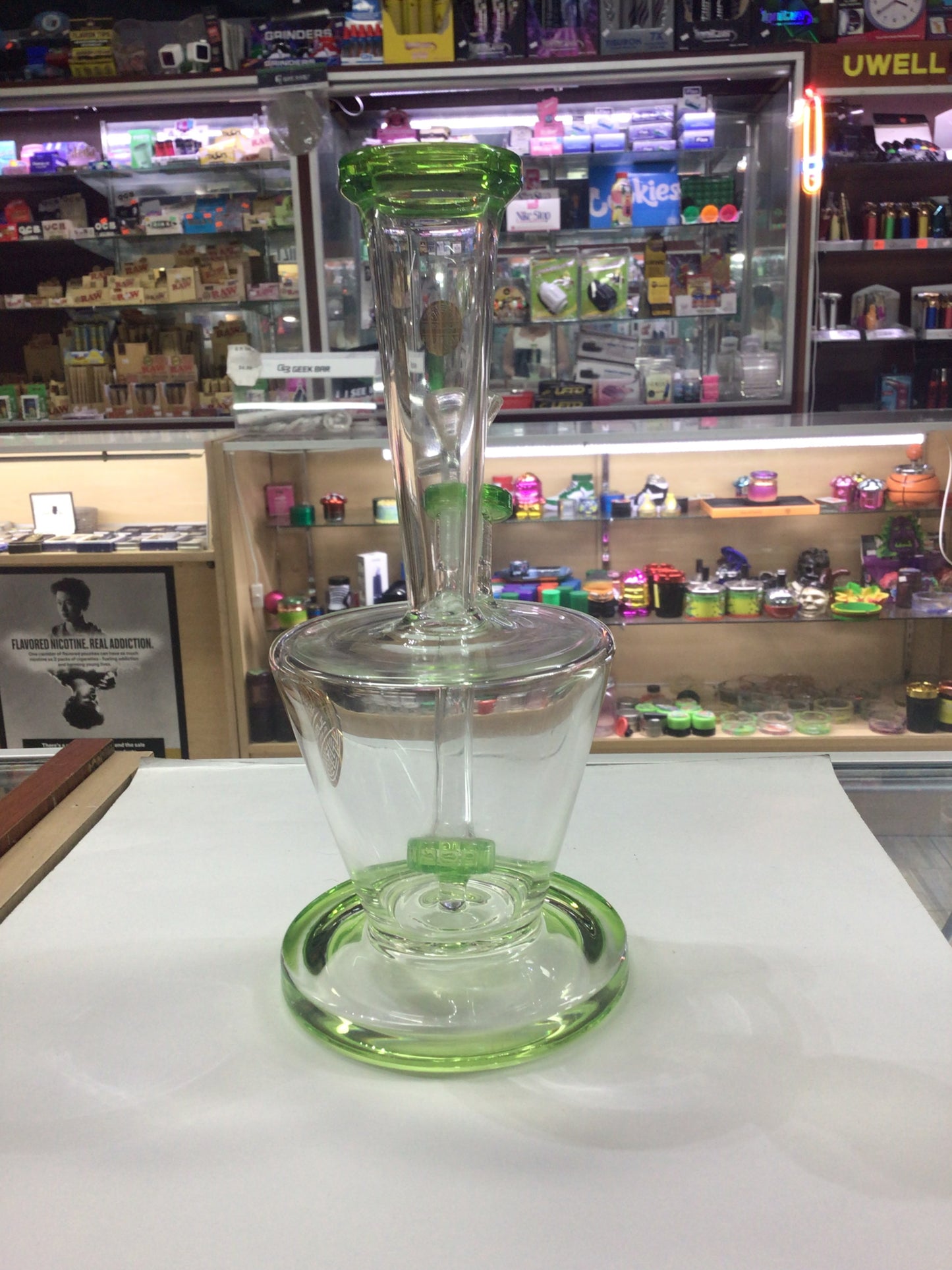 BOUGIE glass water pipe- green