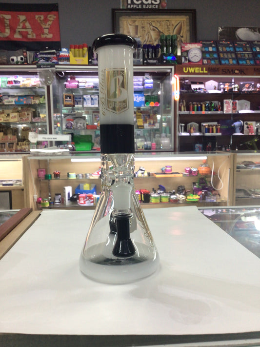 6 B GLASS water pipe- black & white