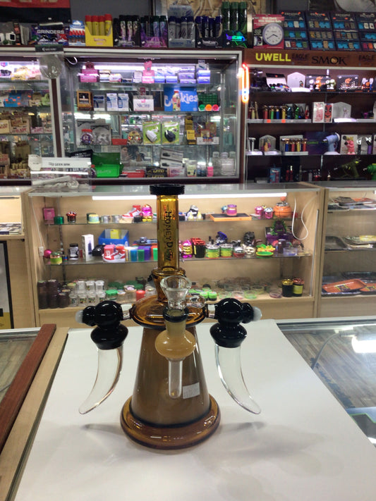 HONEYDEW GLASS water pipe- black & yellow