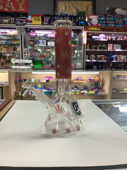 6 B GLASS water pipe- red