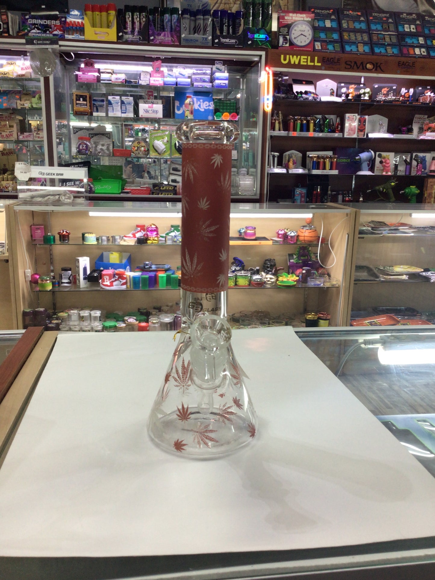 6 B GLASS water pipe- red