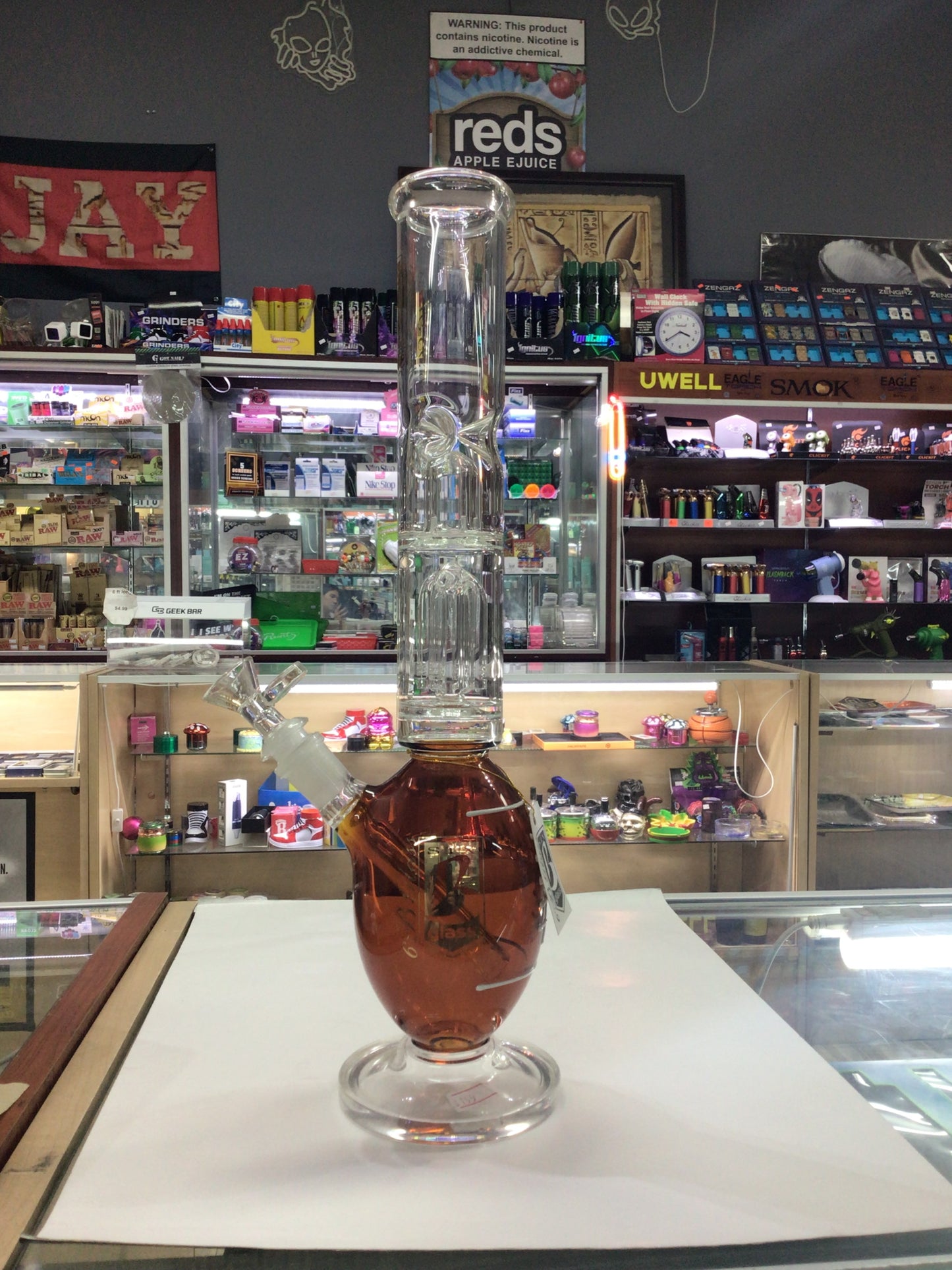 6 B GLASS water pipe - football