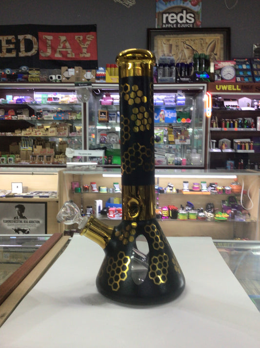Water pipe- gold honey comb design