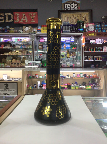 Water pipe- gold honey comb design