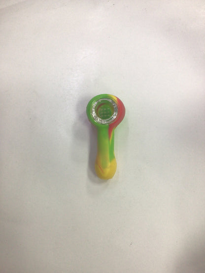 Silicone hand pipe - red / yellow / green