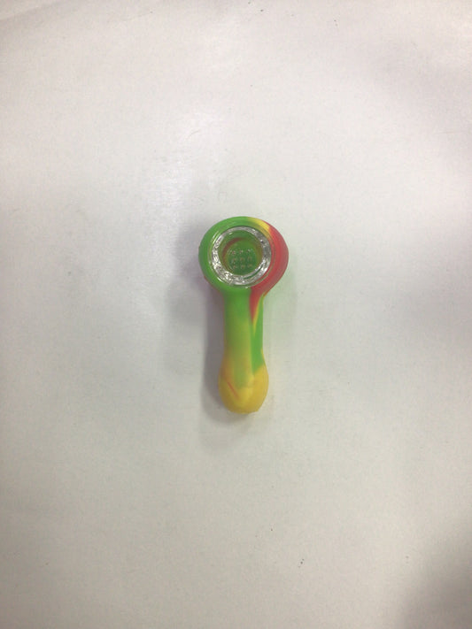 Silicone hand pipe - red / yellow / green
