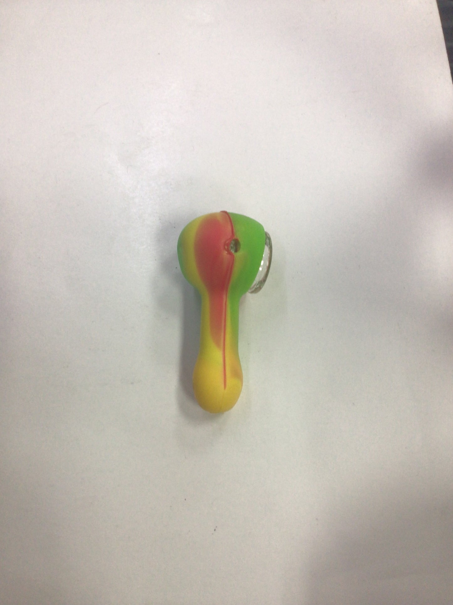 Silicone hand pipe - red / yellow / green