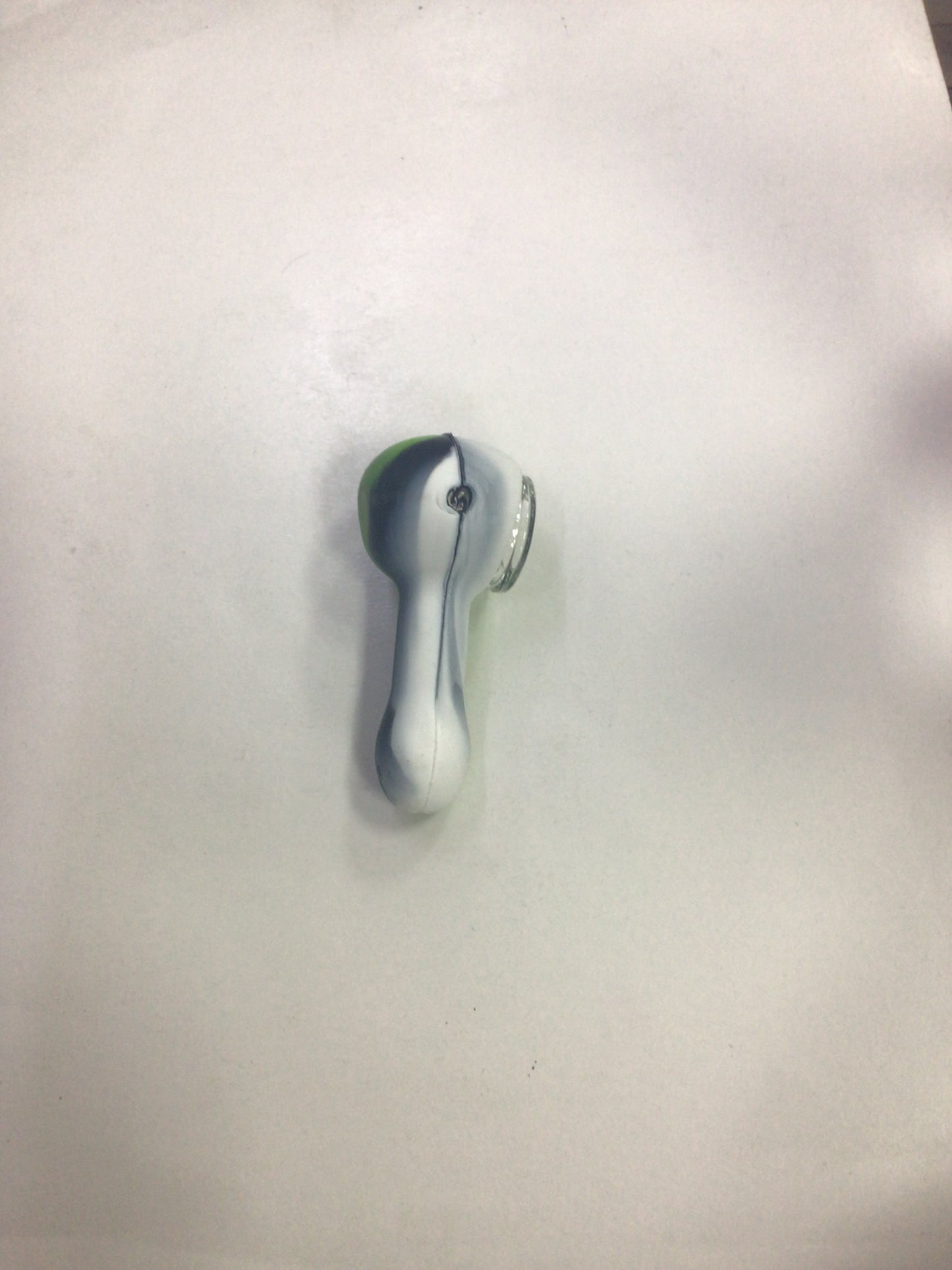Silicone hand pipe - white / green/ black