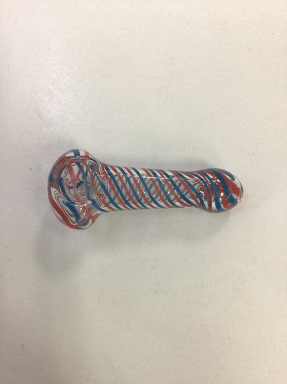 Hand pipe - red and blue swirl