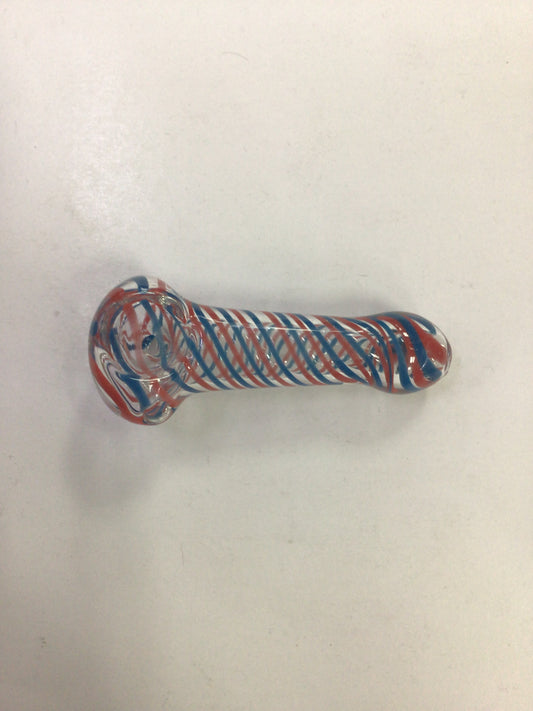 Hand pipe - red and blue swirl
