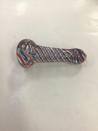 Hand pipe - red and blue swirl