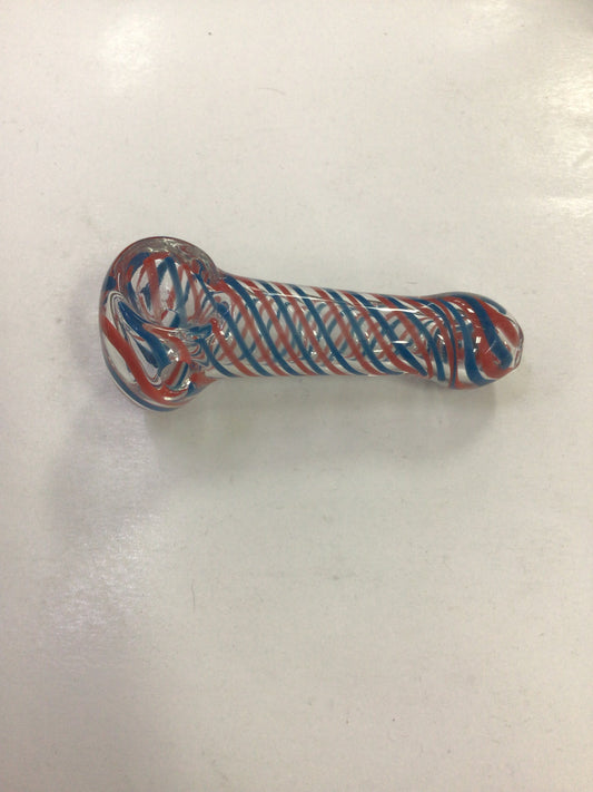 Hand pipe - red and blue swirl