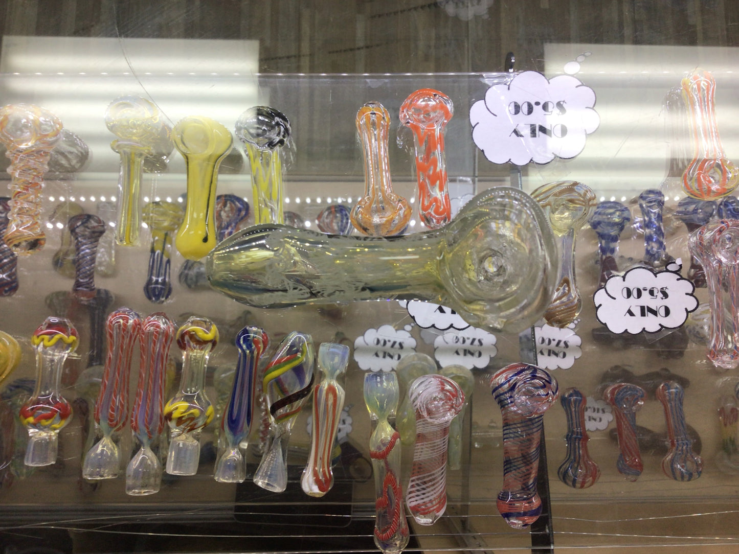 Hand pipe- white and clear