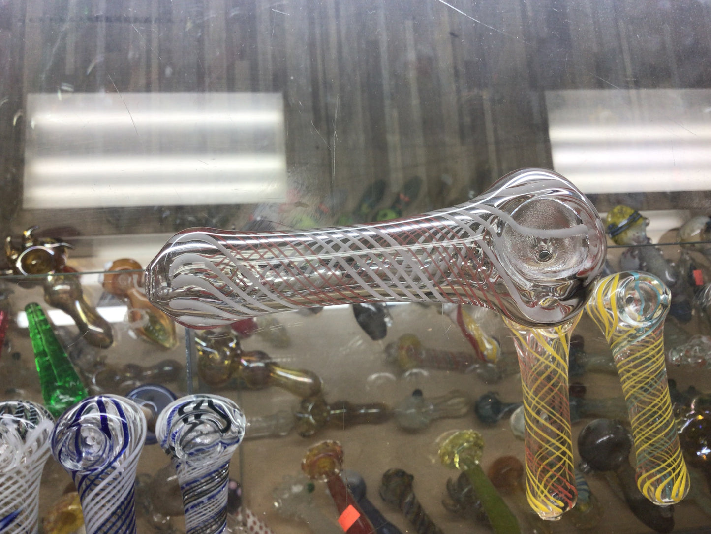 Hand pipe- white and orange