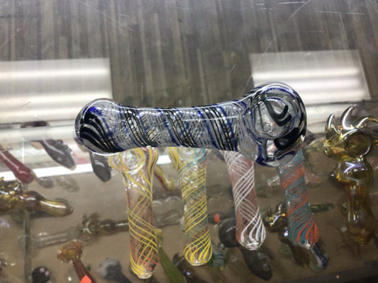 Hand pipe- black, blue, white