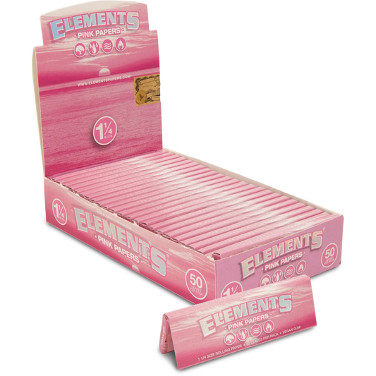 ELEMENTS PINK ROLLING PAPERS 1¼ SIZE : 50 PK